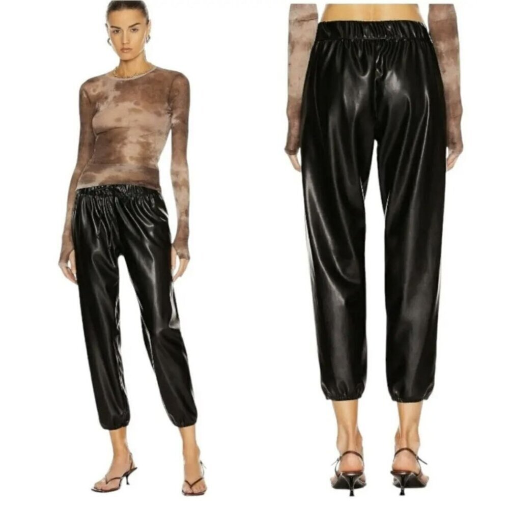 Enza Costa Butter Soft Faux Leather Pull On Jogger Pant Medium NEW